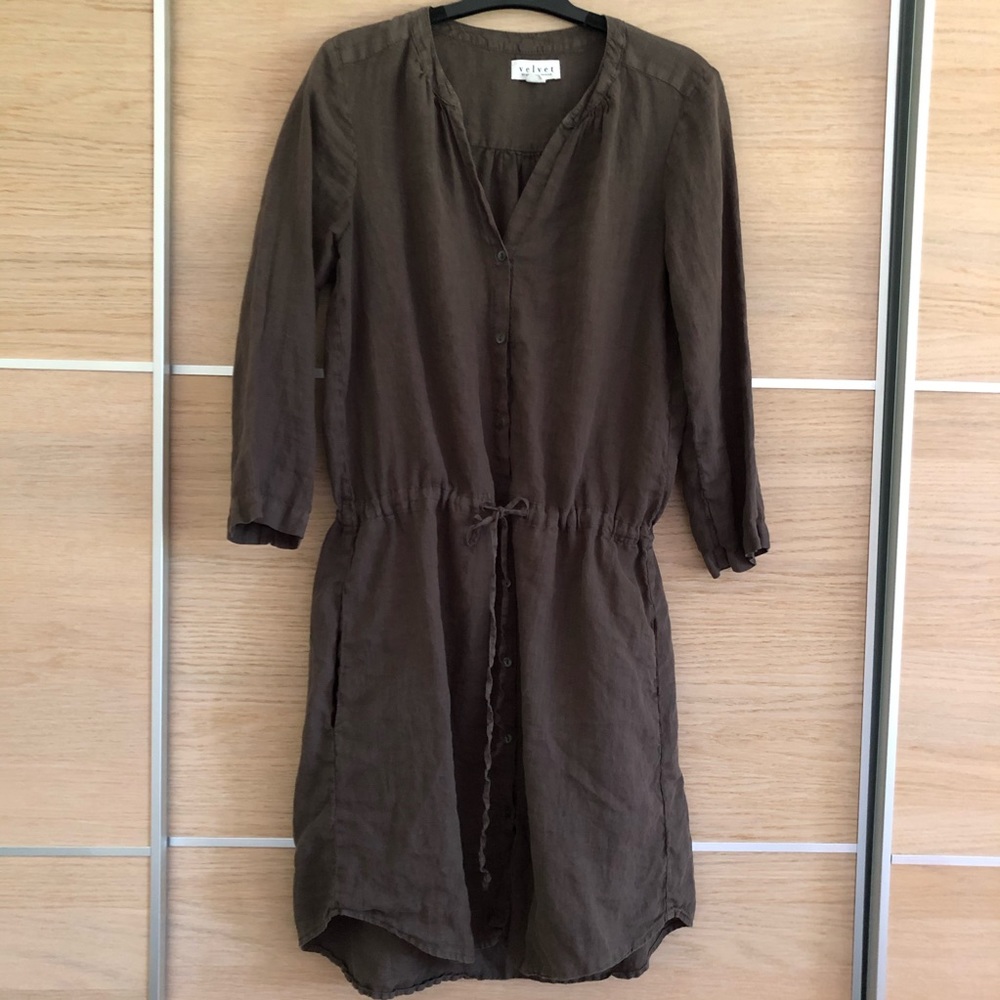 Velvet linen dress